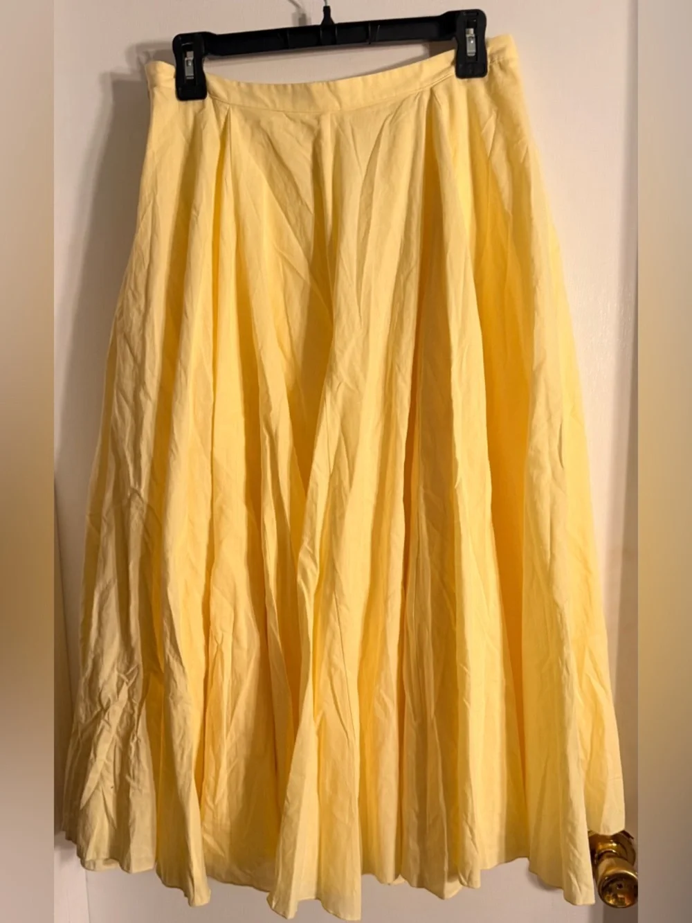 Zara Yellow A-Line Midi Skirt NWT - Picture 4 of 5